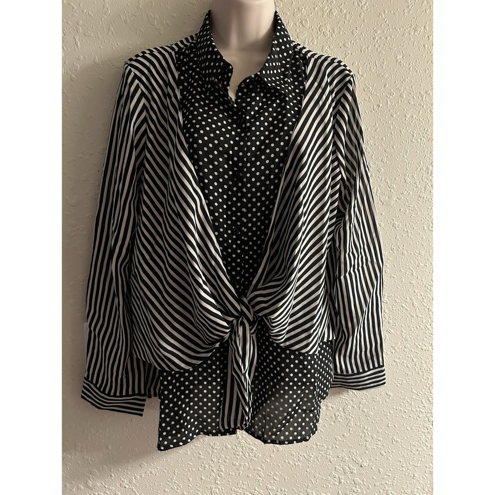 New Sz 14 xxl) Splash Front Tie Top #80*8